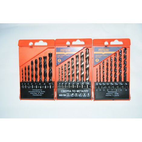 SET PUNTE PUNTA TRAPANO METALLO FERRO MURO LEGNO 3 10 MM METRICHE 24 PZ HSS