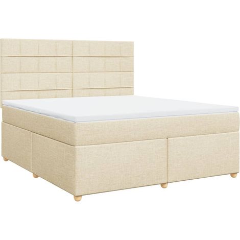 Maison Exclusive - Boxspringbett mit Matratze Creme 180x200 cm St (1/5)
