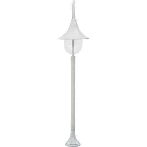 vidaXL Farola de jardín de aluminio blanca E27 120 cm (1/2)