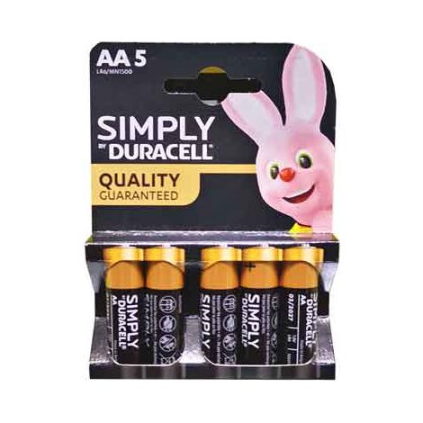 PILE 'SIMPLY' STILO Blister 5 Pezzi - 10 confezioni- DURACELL