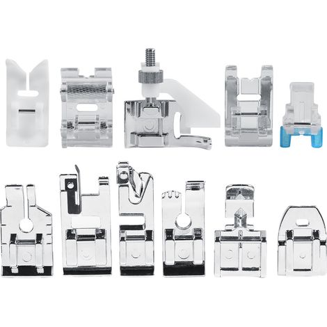 Kit de 11 pièces pour machines à coudre domestiques : pièces détachées pour quilting, fermeture éclair, pied-de-biche à double entraînement. (1/5)