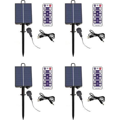 4X Kits de Boîtier de Commande de Panneau Solaire 1200 MAh, Panneau de Batterie au Lithium pour Lampe à Bande LED 3,7 V 24 V, Charge CC (1/5)