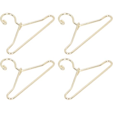 Lot de 4 mini cintres en métal, modèles miniatures réalistes pour robes et tenues de poupée à l'échelle 1/12 (1/5)