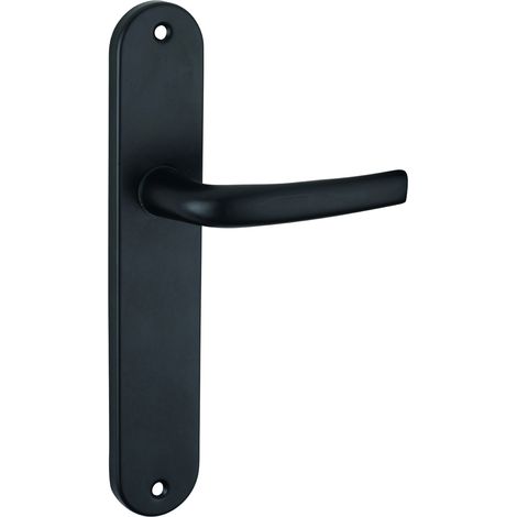 Thirard – Ensemble de poignées pour porte intérieure Maia – Aluminium embouti – Carré 7mm – Entr'axes 195mm – Finition anodisée F2 – Noir