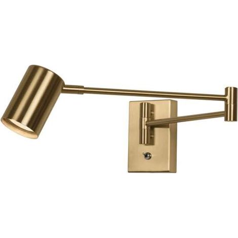 Aplique de pared led modelo Romeo acabado latón, 8cm(ancho) 63cm (fondo) 12cm(alto). (1/2)