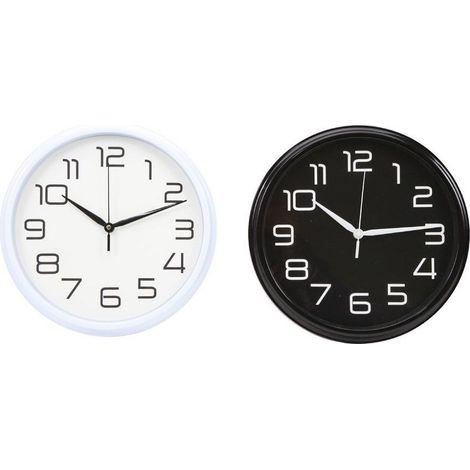 TrAdE Shop Traesio - Orologio Da Parete Muro Analogico Per Cucina Stanza Casa 30cm Bianco Nero 186866 - (1/3)