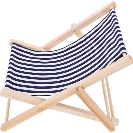 Support Téléphone Décoratif Chaise de Plage Miniature en Bois et Toile, Support de Bureau pour Smartphone, Design Unique et Fonction Mains Libres (1/5)