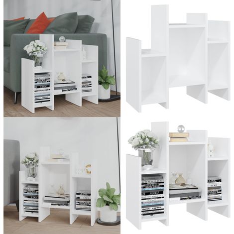 Armario auxiliar de madera contrachapada blanco 60x26x60 cm - Mueble lateral - Estantes