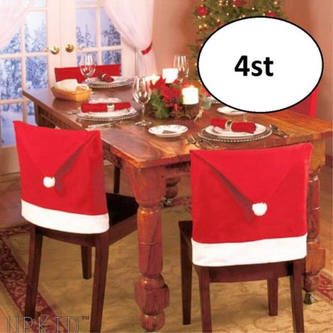 Dossier de chaise - Décoration de Noël 4 pièces-Dossier de chaise - Décoration de Noël 4 pièces (1/5)