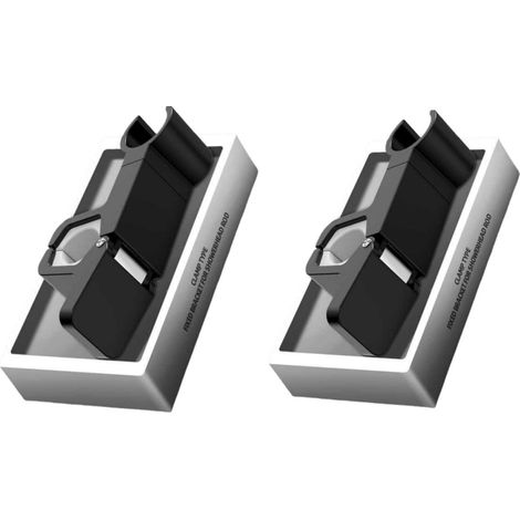 Lot de 2 supports de douche universels à pince, compatibles avec les tiges de 24 à 34 mm, avec angle réglable et fixation rapide (noir). (1/5)