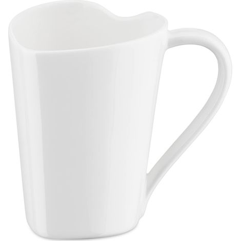 Alessi Mug To MMI24 - Tazza a Forma di Cuore di Design, in Porcellana Bone China, Bianco (1/3)