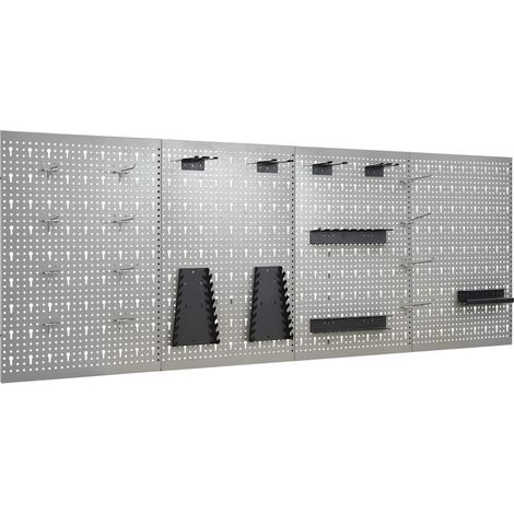 vidaXL Tableros de clavijas para pared 4 unidades acero 40x58 cm (1/5)
