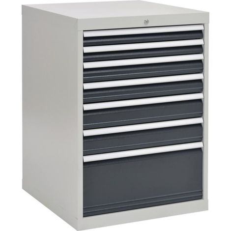 Cassettiera H1019xL705xP736mm grigio / antracite. Cassetto 2x75,2x100,2x125,1x300mm. (1/4)