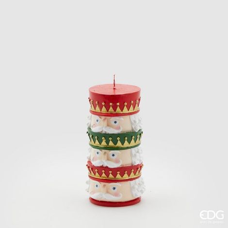 EDG Enzo De Gasperi Candela Natale Soldatino 3 Strati H 17 Cm D 9 Cm Rosso