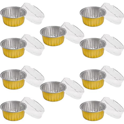 Boîte en aluminium pour friteuse à air chaud, gobelet pour grill domestique, lot de 10 avec couvercle, boîte de rangement Bluefood, organisation de cuisine, ensemble de boîtes alimentaires Prime, cass