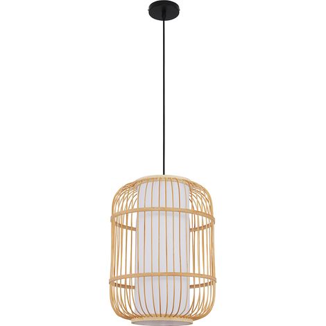 Bamboo Ceiling Lamp - Boho Bali Design Pendant Lamp - Mane Natural wood (1/4)