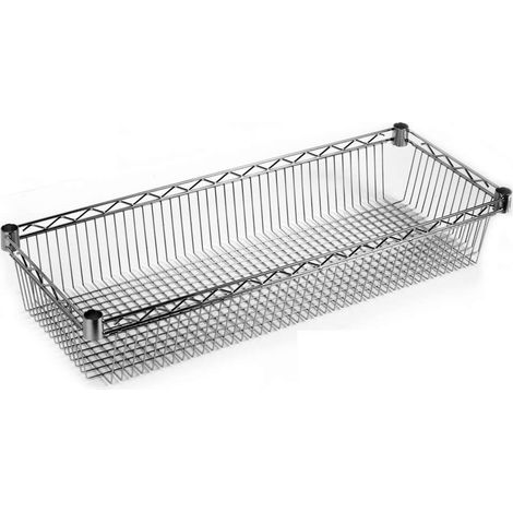 Archimede étagère métallique tablette-panier cm 36 x 121 x h. 15 cuisine salle de bains garage placard