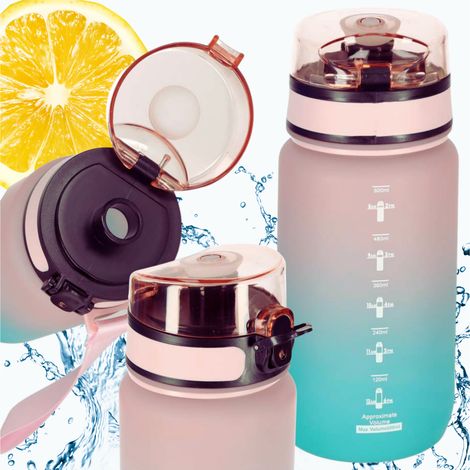 Botella de agua sin BPA con asa y vaso medidor de 600 ml. (1/5)