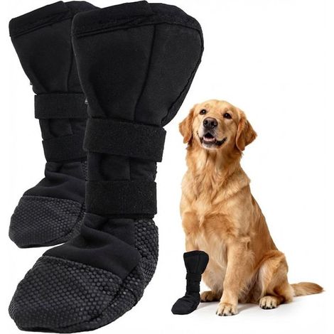 Set di 2 scarpe per cani, protezioni per le zampe, per uso esterno, per proteggere le zampe in caso di lesioni, impediscono agli animali domestici di leccarsi le ferite, antiscivolo (1/5)