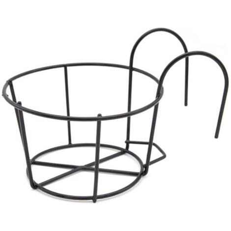 Pair Paniers de jardinière à Rail Suspendu Support Jardiniere Balcon Rond Paniers de Fleurs Suspendus en Fer, Convient pour Balcon,Jardin,Clôture