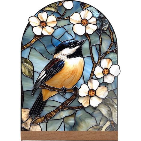 Ornement Oiseau Acrylique 2D - Décoration Murale Intérieure - Pour Bureau Étagère Chambre - 1 Pièce (1/5)