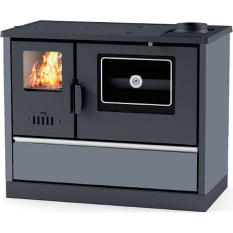 Holzherd mit Ofen Einzeln beheizbar Versi Sannover 8 kW Schwarz (1/2)