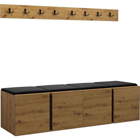 Conjunto para recibidor Pinis VII, Roble Artisan, 0x0x0cm, Tapiz, Aglomerado laminado, Montada en la pared, Colocada (1/5)