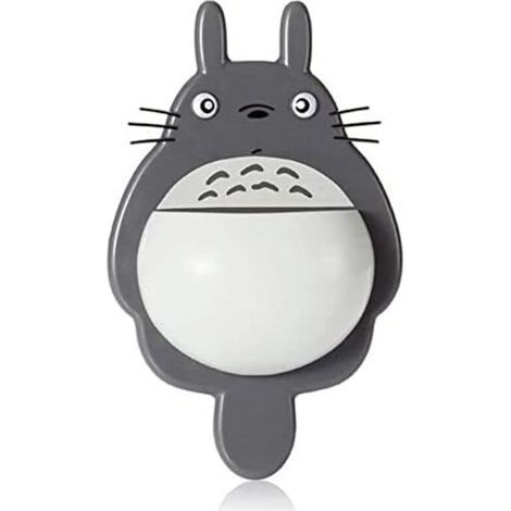 Porta spazzolino e dentifricio Totoro per il bagno, con ventosa e supporti a parete (B)