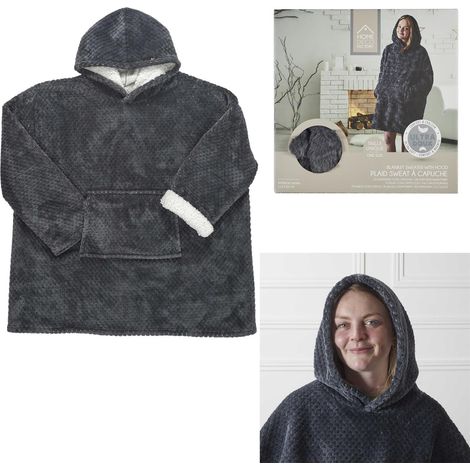 Sweat Plaid - HOME DECO FACTORY - Fausse Fourrure - Gris (1/5)
