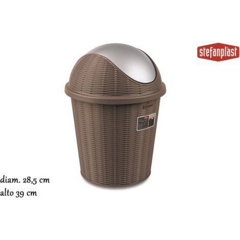 Pattumiera Basculina Elegance Tortora Ø28,5X39H Cm