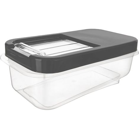 Boîte de rangement grise 5 L pour capsules, poudre et aliments en poudre (1/5)