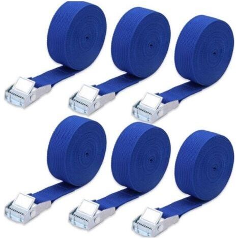 Ratchet Tie Down Straps 4m x 2.5cm, Tightening for Car, Motorcycle, Trailer, Roof Rack (Blue) (1/3)