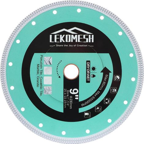 Ceramic Diamond Disc 230 mm – Extra Fine Diamond Cutting Disc Use X-Grid, Porcelain, Tiles, Marble, Granite, Stone, Artificial Stone (1/5)