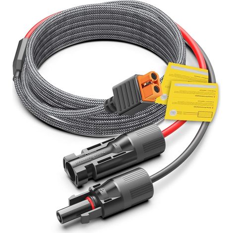 Câble solaire de 5 m avec prise XT60i, rallonge XT60i, câble de charge solaire pour SOLIX F2000 C1000 C300 EcoFlow Delta/River 2 BLUETTI Station d'alimentation portable 16 AWG Câble (1/5)