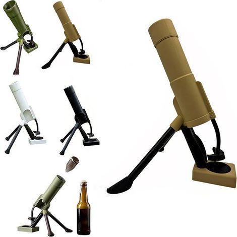 XL-Flaschenöffner in Mörserform – 40 cm, Militär-Gadget – Passend für 330-ml-Corona-Flaschen – Khaki