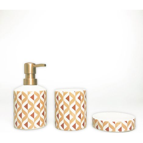 Set salle de bain 3 pièces céramique marron