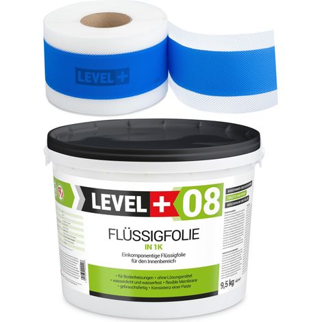LEVEL+ Dichtset für Duschabdichtung Bad Dichtband Flüssigfolie 9,5kg SET308