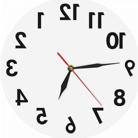 Horloge Murale - Affichage Numérique Inversé - Décoration Intérieure Moderne - Fonctionne Sur Piles - 1 Pièce (1/5)