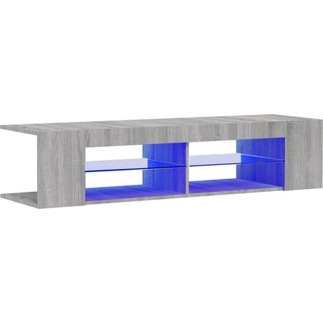Mobile TV multimediale scaffale per televisione televisione buffet sala da pranzo soggiorno camera da letto con luci LED sonoma 135 x 39 x 30 cm grigio 020026802