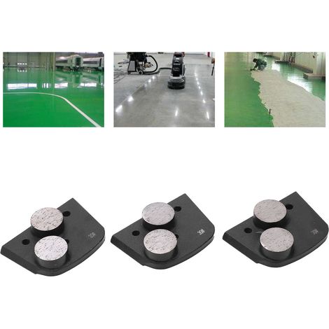 Blocs de meulage diamantés pour le ponçage du béton et du ciment, noirs, à connexion rapide et coins arrondis, 2 dents longues, 30 livres (1/5)