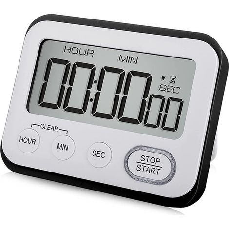 Multifunktionaler digitaler Küchentimer Digitaler Küchentimer Magnetischer Küchentimer Großer LCD-Timer Mit Alarm Schwarz 9 7 2 2 3 cm ABS 7,2 2,3 cm (1/5)