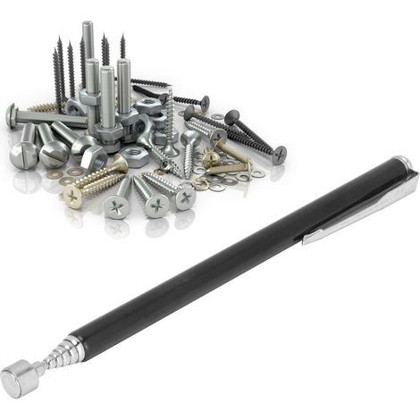 Stylet Magnétique Rétractable Professionnel - 2lb Soudure Inoxydable, Clip Noir (12.5-65cm) - Outil Picker Prise Métal Accessible Espaces Étroits (1/5)