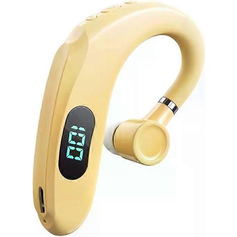 Écouteurs stéréo Bluetooth 5.2 sport avec crochets d'oreille Q20, jaune (1/2)