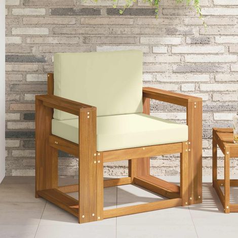 Outdoor-Sofa Massives Akazienholz und Polyester Natur