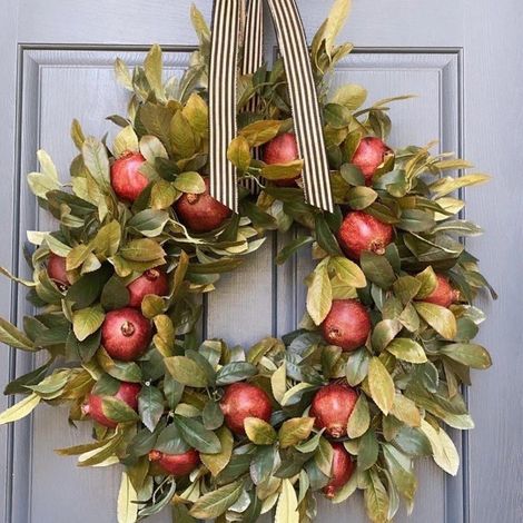 Guirlande Automne - Guirlande Pomegranat Artificielle - Pour Porte D'Entrée Cheminée Intérieur Extérieur - 38 cm - 1 Pièce (1/5)