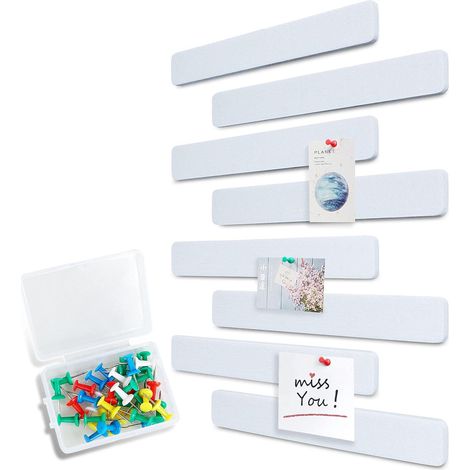 8 Bandes de 33x5 cm, Panneau Mural en Feutre Adhésif avec 40 Punaise, pour Photos et Notes à la Maison, au Bureau (1/5)