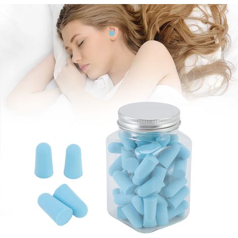 Bouchons d'oreilles antibruit, bouchons d'oreilles en mousse, bouchons d'oreilles antibruit et isolants acoustiques, bouchons d'oreilles à rebond lent pour le sommeil, bleus. (1/5)