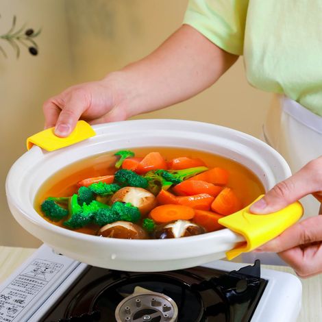 Pot Earmuff - Heat Insulation Handle Clip For Cookware - Compatible With Pots Pans Woks - 7.5 X 4.5 Cm - 24 G - Pack Of 2 (1/5)