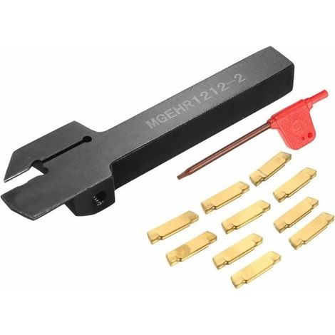 Per MGEHR 1212: 2 utensili da tornitura in metallo duro e 1 chiave per la lavorazione dei metalli. Utensili da tornitura per torni CNC o torni semiautomatici. (1/5)