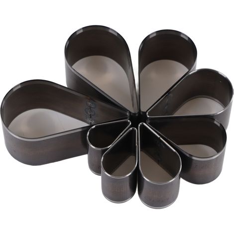 Ensemble de 8 matrices de découpe pour cuir en forme de larme, outils de découpe manuelle en acier allié, pour loisirs créatifs. (1/5)